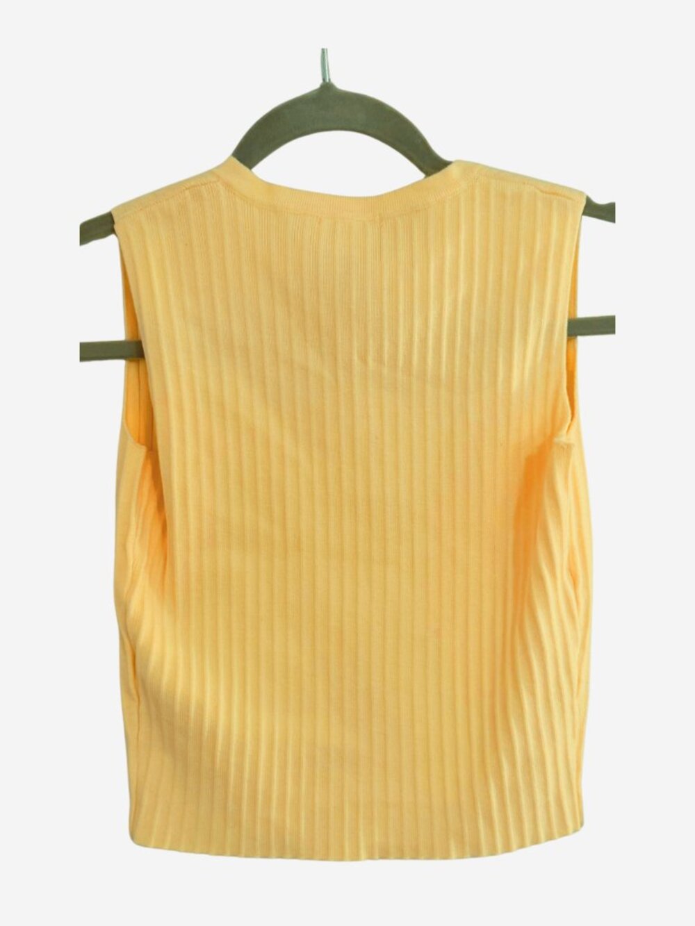 Song of Style Yellow Ribbed Button-Front Sleeveless Sweater Vest XS - Picture 3 of 4